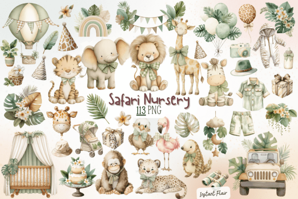 Download Safari Nursery Clipart Bundle - Art Collection