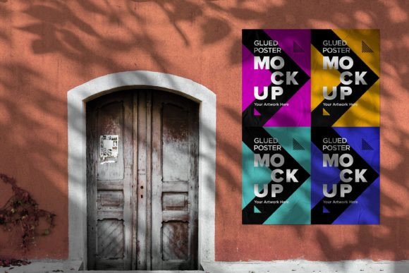 Download Glued &amp; Wrinkled Poster Mockup - Mockup Collection