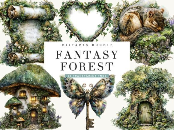 Download Watercolor Fantasy Garden Clipart - Art Collection