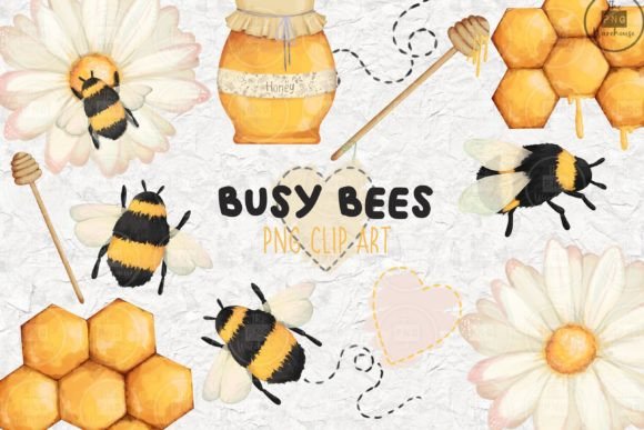 Download Busy Bees - PNG CLip Art Set - Art Collection