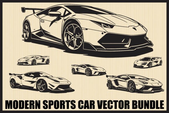 Download Modern Sports Car Clipart Bundle - Art Collection