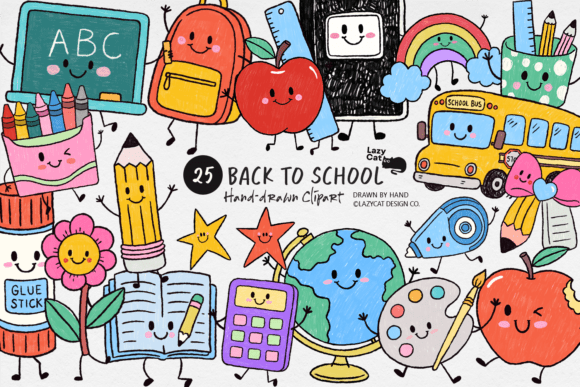 Download Back to School Hand-Drawn Clipart Bundle - Art Collection