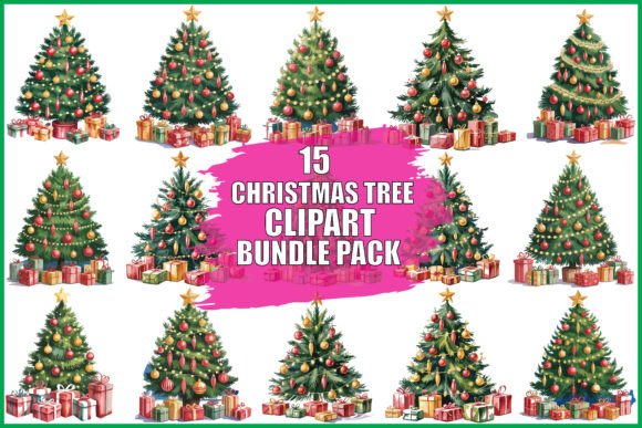 Download Christmas Tree Clipart Bundle Pack - Art Collection