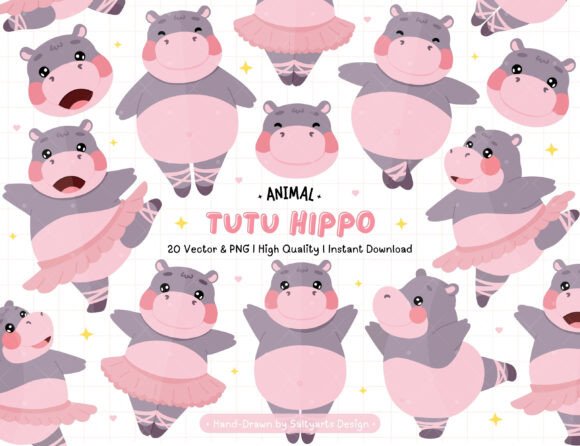 Download Ballet Hippo Clipart Tutu PNG &amp; Vector - Art Collection